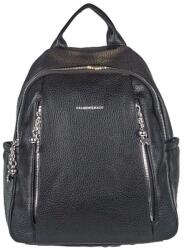 XTD Fekete, oldalzsebes, 4 cipzáros műbőr hátizsák XTD (0976 black)