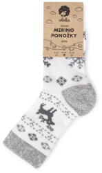 Vlnka Gyerek Merinó zokni "szarvas" - szürke zokniméret 21-24