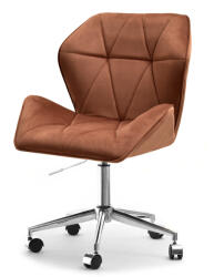 Vox bútor VELO 4 görgős forgófotel, vörösréz velúr-króm