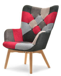 VOX bútor NURIA steppelt skandináv fotel patchwork 3-bükk