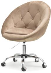 Vox bútor SALA 4 beige plüss forgófotel, krómozott, görgős talp