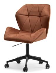 Vox bútor VELO 4 görgős forgófotel, vörösréz velúr-fekete