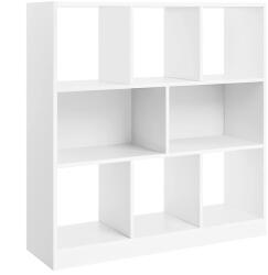 VASAGLE Könyvespolc, térelválasztó polc, 97, 5 x 100 x 30 cm, fehér (LBC52WT) - bontour