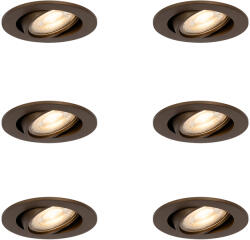 QAZQA 6 db modern, dönthető beépíthető spotlámpa szett sötét bronz színben - Cisco (109311)