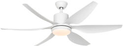 QAZQA Professional Mennyezeti ventilátor fehér 137 cm LED-del, fényerőszabályzóval és távirányítóval - Tak (107126)