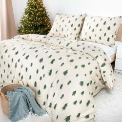 Goldea lenjerie de pat flanel - brazi pe bej natural 160 x 200 și 2buc 50 x 70 cm Lenjerie de pat