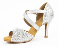 Botan női tánccipő BL-19 ezüstszínű 8, 5 cm Slim Méret: 38, 5