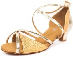 Botan női tánccipő BL-49 aranyszínű 4 cm Cuban Méret: 38, 5