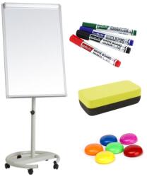  Flipchart magnetic mobil 70x100 cm cu brate laterale +Plus Office + markere, burete, magneti (98115697)