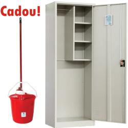 Plus Mobilier Dulap metalic Premium curatenie AC60, 600x400x1800 mm, neasamblat, inchidere 3 puncte+Set: Galeata+Storcator+Mop (61003808) Dulap arhivare