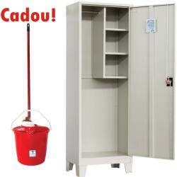 Plus Mobilier Dulap metalic Premium curatenie AC60 cu picioare, 600x400x1920 mm, neasamblat+Set: Galeata+Storcator+Mop (61003809) Dulap arhivare