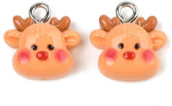  Resin Műgyanta Rénszarvas Figura Medál 16, 5x12x5mm