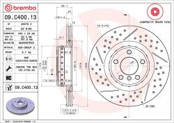 BREMBO Disc frana BREMBO 09. C400.13 (09.C400.13)
