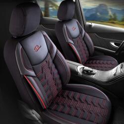 Panda Set Huse Scaune Auto pentru Suzuki Sx4 - Panda Berlin, negru cu cusatura rosie, 11 piese