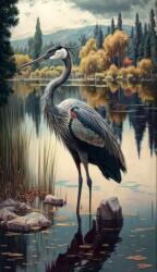 NORIMPEX - Puzzle Tablou Diamant: Cocor pe lac 30x40cm - 1 - 39 piese