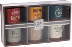 Excellent Houseware Set 6 cani Siaki Cafea, ceramica, 260 ml