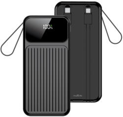 Maxlife power bank beépített kábelekkel MXPB-06 PD QC 22, 5W 10000 mAh fekete