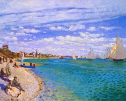 Figured Art Set pictura pe numere, cu sasiu, Regata la Sainte-Adresse - Monet, 40x50 cm (FA10112-Y)