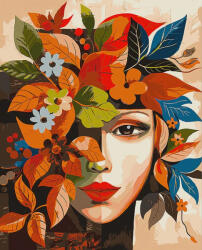 Figured Art Set pictura pe numere, cu sasiu, Chip inflorit, inspiratie Picasso, 40x50 cm (FA10463-Y)