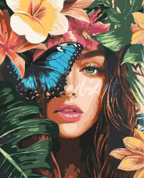 Figured Art Set pictura pe numere, cu sasiu, Frumusete tropicala, 40x50 cm (FA10647-Y)