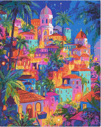Figured Art Set pictura pe numere, cu sasiu, Oras tropical de vis, 40x50 cm (FA10644-Y)