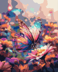 Figured Art Set pictura pe numere, cu sasiu, Fluture si nectar, 40x50 cm (FA10431-Y)