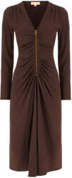 Michael Kors Rochie Zip Ls Cf Ruch Midi MF583B9H6J 201 chocolate