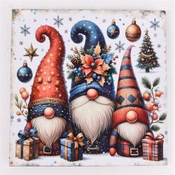  IRIS műanyag tálca, négyszögletű, karácsonyi dekoráció, manók csomagokkal mintás 30 x 2 cm (676656)