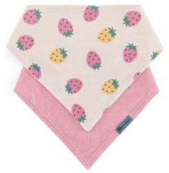 Petite&Mars Bandana Luke 3m+ bavețică Beige Strawberies&Dusty Rose 2 buc Bavata