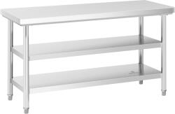 Royal Catering Rozsdamentes acél asztal - ECO - 150 x 60 cm - 500 kg - közbenső polc - Royal Catering (RCWT-150X60-3L-E)