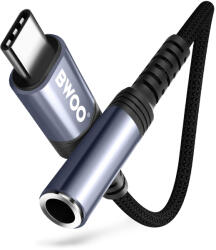  BWOO audio adapter kábel BZ47 aux 3, 5 mm to USB-C fekete