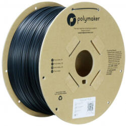 Polymaker PolyLite PLA Filament True Black 1.75 mm / 3kg 3D nyomtatószál PLA műanyag nagy merevség, nagy szakítószilárdság 1.75 mm 3000 g (PA02037)