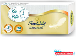 Papírzsebkendő 3 rétegű 100 db/csomag Kék Pille mandulatej (63764) - nyomtassotthon