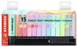 STABILO Textmarkere 15 culori, cu suport, Boss Original Pastel Stabilo SW7015025