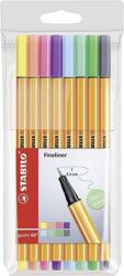 STABILO Liner Point 88, 0.4 mm, culori pastelate 8 buc/set Stabilo SW88801 (SW88801)