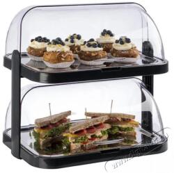  APS Hűtött büfé vitrin 2 szintes, fekete 09204