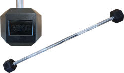  Kétkaros hatszögletű HEX súlyzó 25 kg egyenes gumírozott