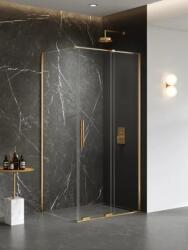 NEW TRENDY Smart cabină de duș 100x100 cm pătrat auriu periat/sticlă transparentă EXK-7527 (EXK7527)