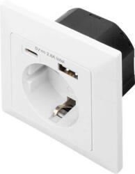 ASSMANN Safety Plug for Flush Mounting with 1 x USB Type-C, 1 x USB A (DA-70615)