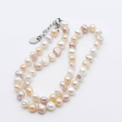  Édesvízi gyöngy nyaklánc - Baroque színes (BRM39)