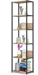 AKORD Loft Sonoma Polcos Fém Állvány Fekete/Tölgy 192 cm (AKO-REGMETCZARSONCL500)