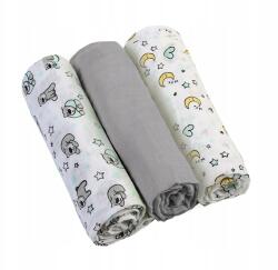 BabyOno Muszlin pelenka Babyono 3db 70 x 70 cm pamut, szürke árnyalatok (348/01)