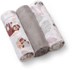 BabyOno Muszlin pelenka Babyono 3db 70 x 70 cm szürke és bézs árnyalatok (348/10)