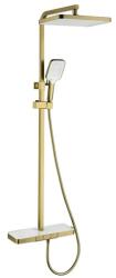 Inter Ceramic Coloana de dus cu baterie termostatata Inter Ceramic Majestic finisaj auriu periat (6703BRUSH GOLD)