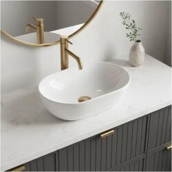 Rea Lavoar pe blat Rea Amelia oval 45 cm alb lucios (5906366019951)