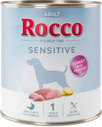 Rocco 24x800g Rocco Sensitive pulyka & burgonya nedves kutyatáp új receptúrával
