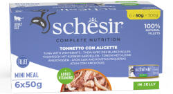 Schesir 6x50g Schesir Complete Nutrition Filet tonhal & fehér hal aszpikban nedves macskatáp