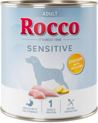 Rocco 24x800g Rocco Sensitive csirke & burgonya nedves kutyatáp új receptúrával