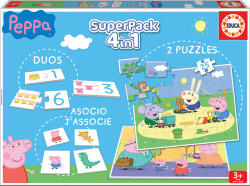Educa Детски комплект 4 в 1 Educa - Peppa Pig, Пъзели & Игри (EDU16229)