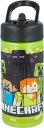 Stor Minecraft Creeper műanyag szívószálas kulacs 410 ml (4685) (4685)